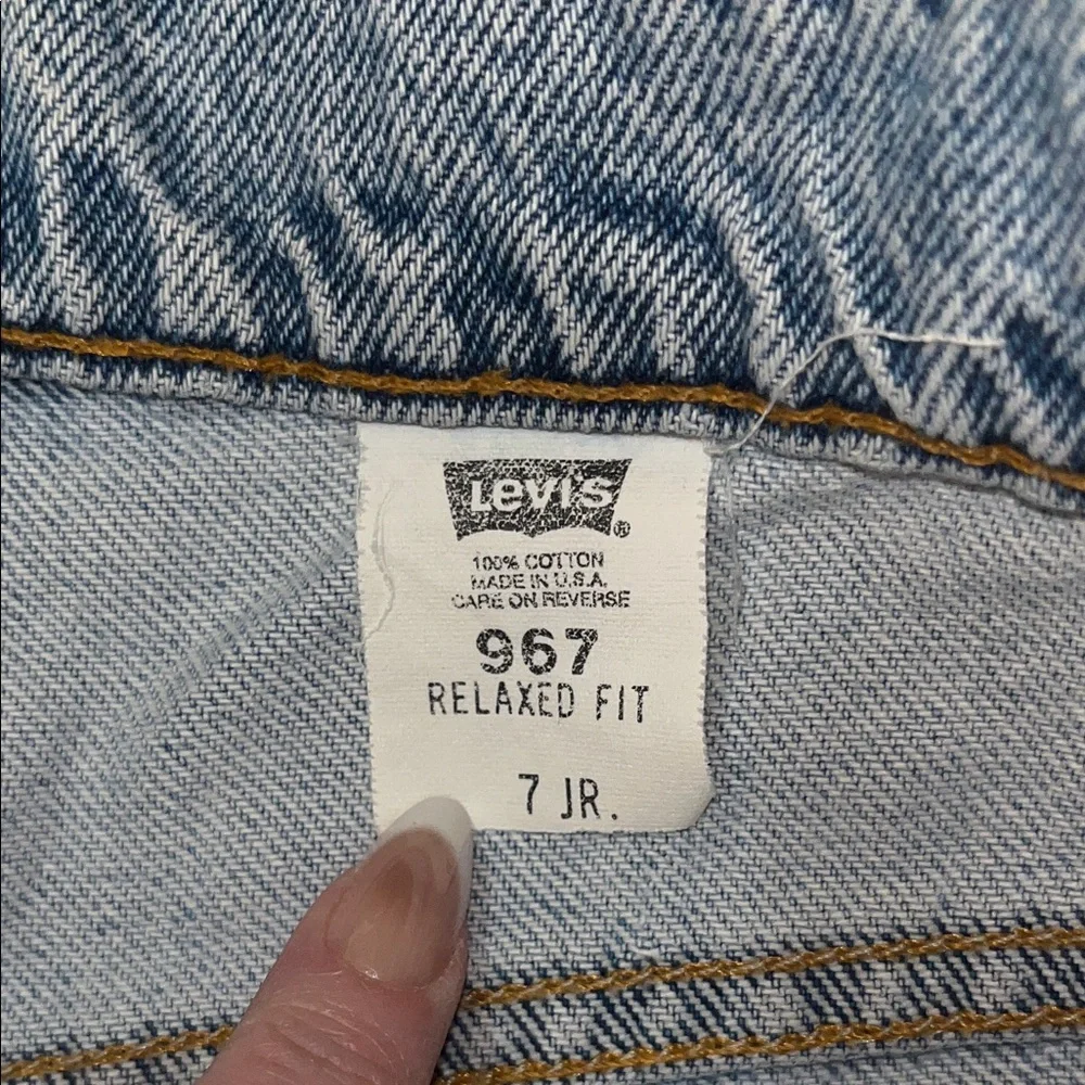 Vintage Levi's 967 Orange Tab Relaxed Fit Light Blue Denim Shorts Size 7